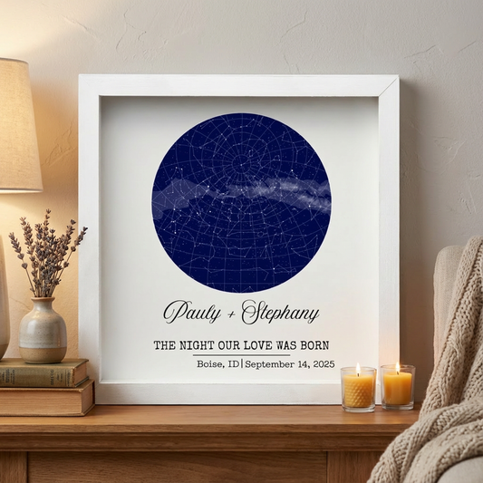 Customized Couples Star Map Framed Print