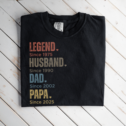 Premium Customized Dad Since T-Shirts