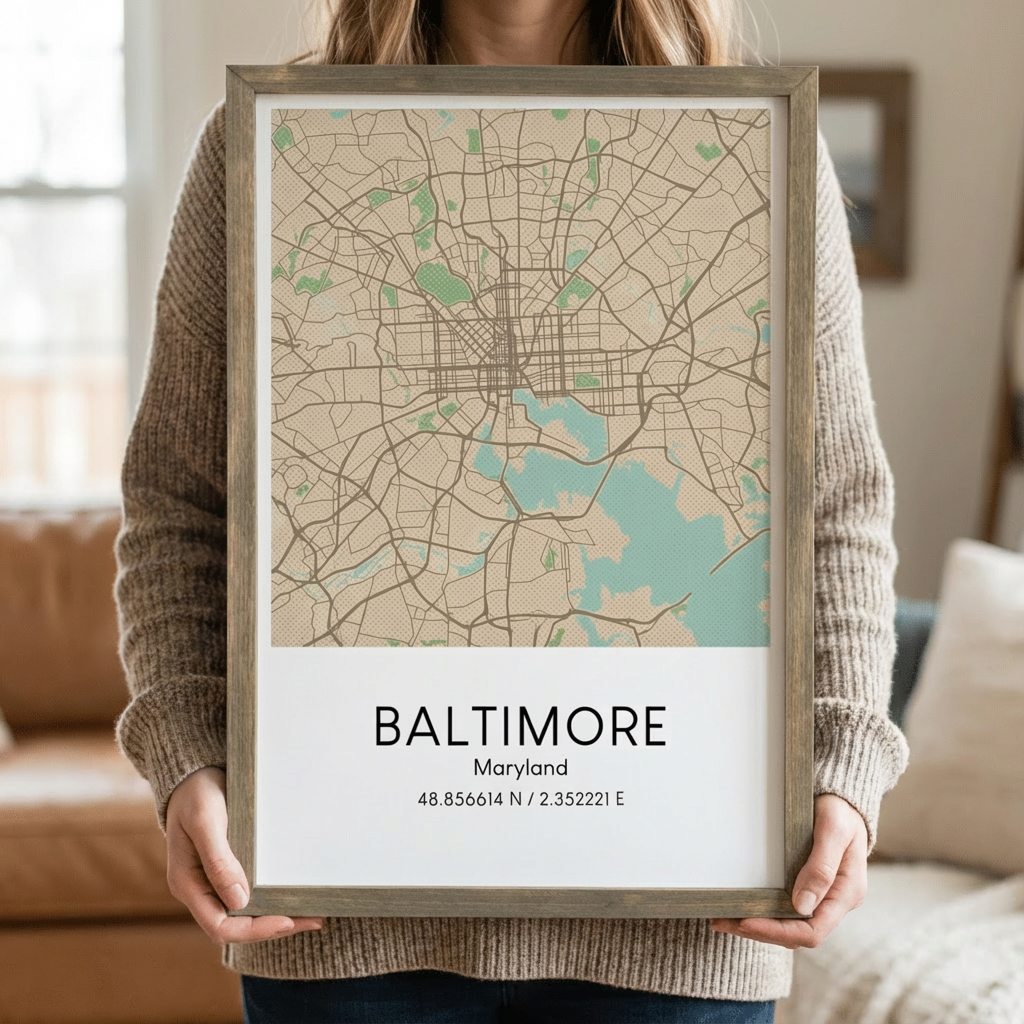Customizable City Map Framed Wall Art
