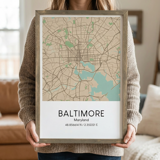 Customizable City Map Framed Wall Art