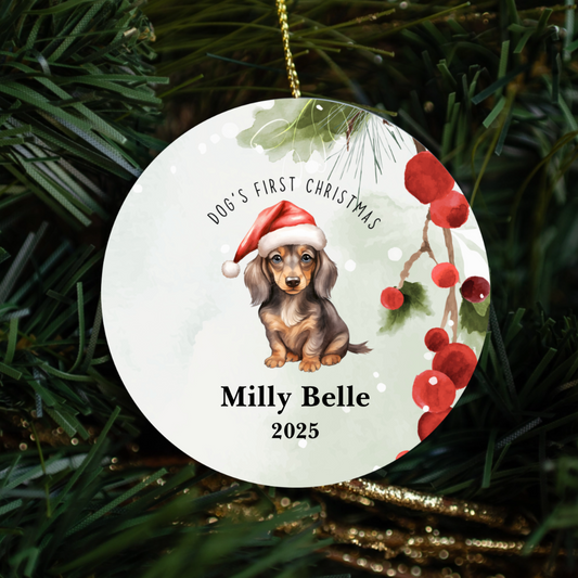 Customized Dog’s First Christmas Ornament