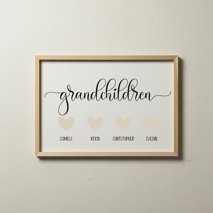 Customized Grandchildren Name Print