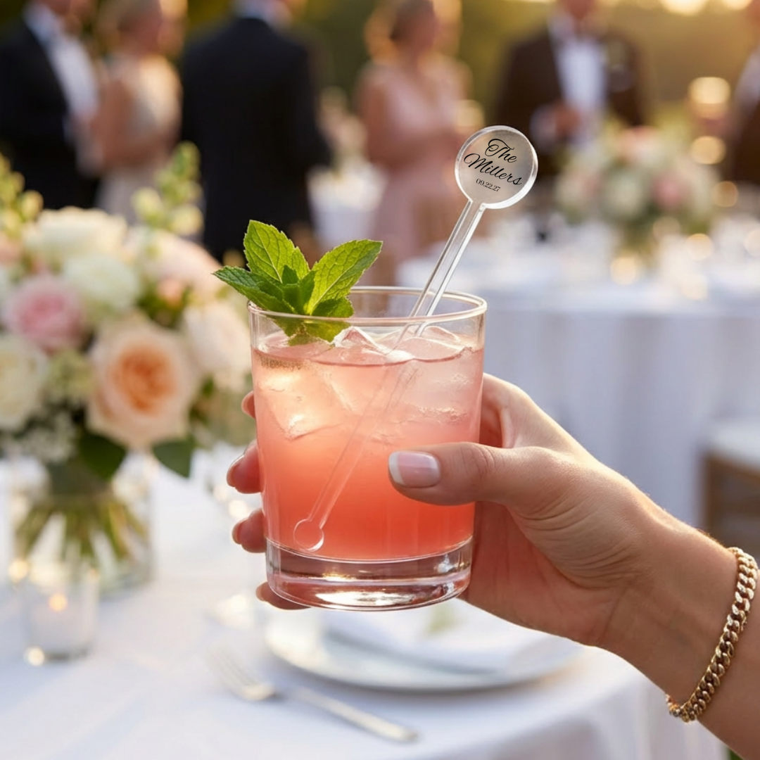 Customized Wedding Design Acrylic Stir Stick