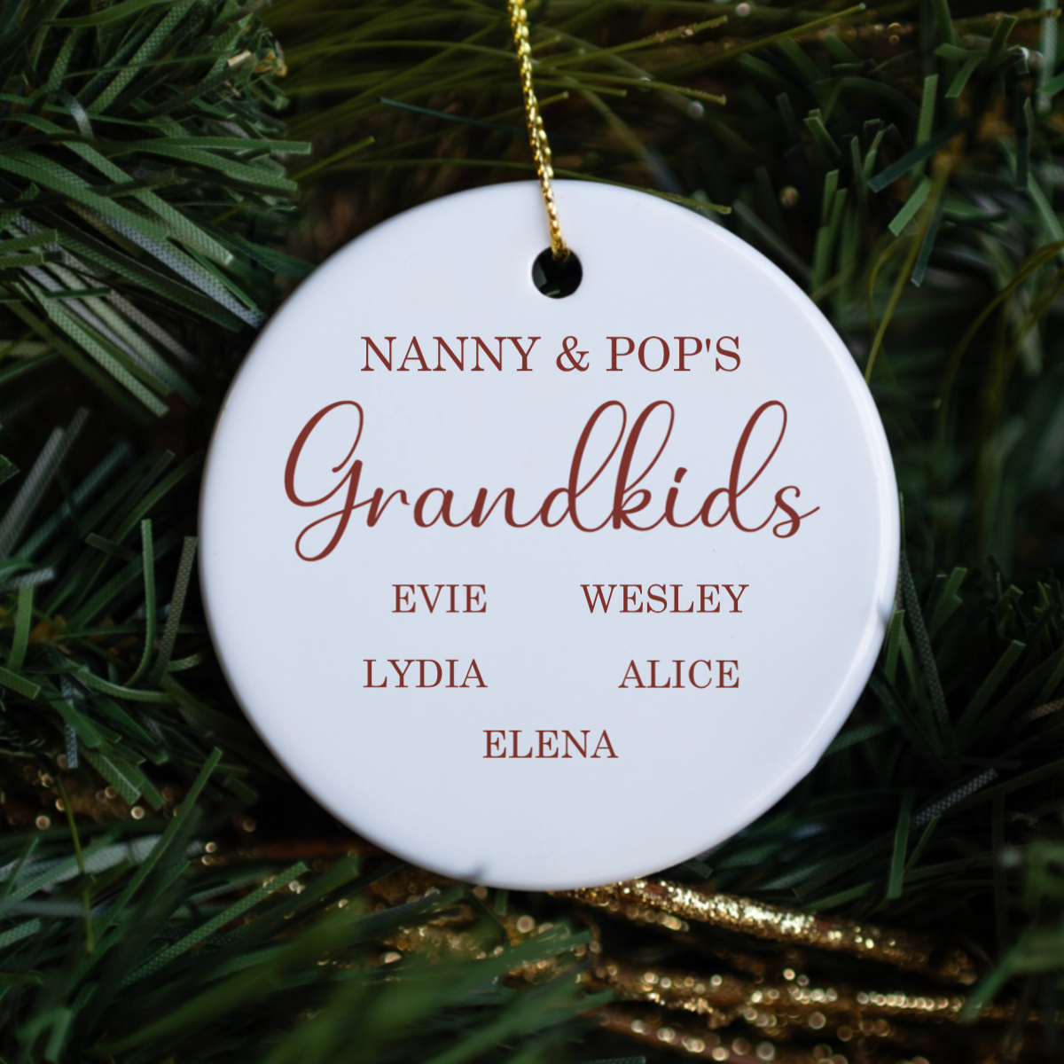 Customized Grandparents Grandchildren Ornament