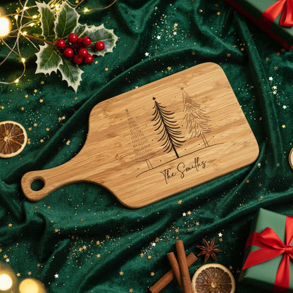 Customized Handled Serving Board Christmas Trees