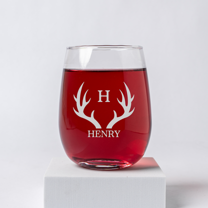 Engraved Stemless Wine Glass