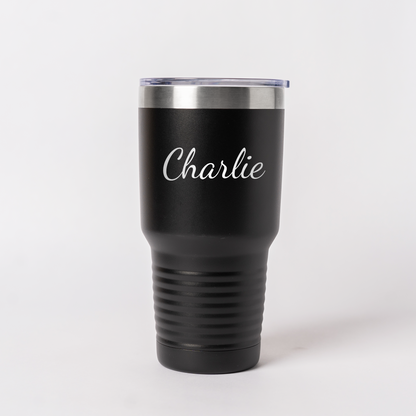 Customized 30oz Tumbler with Silver Lip - Script Font