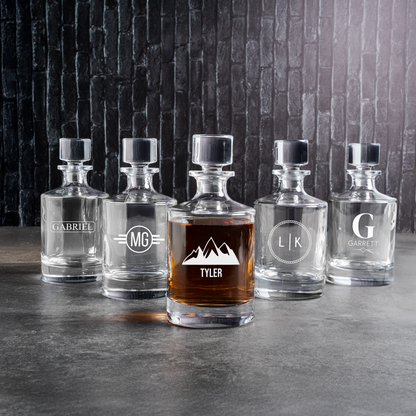 Set of 5 Aberdeen Decanters - Groomsmen Gift