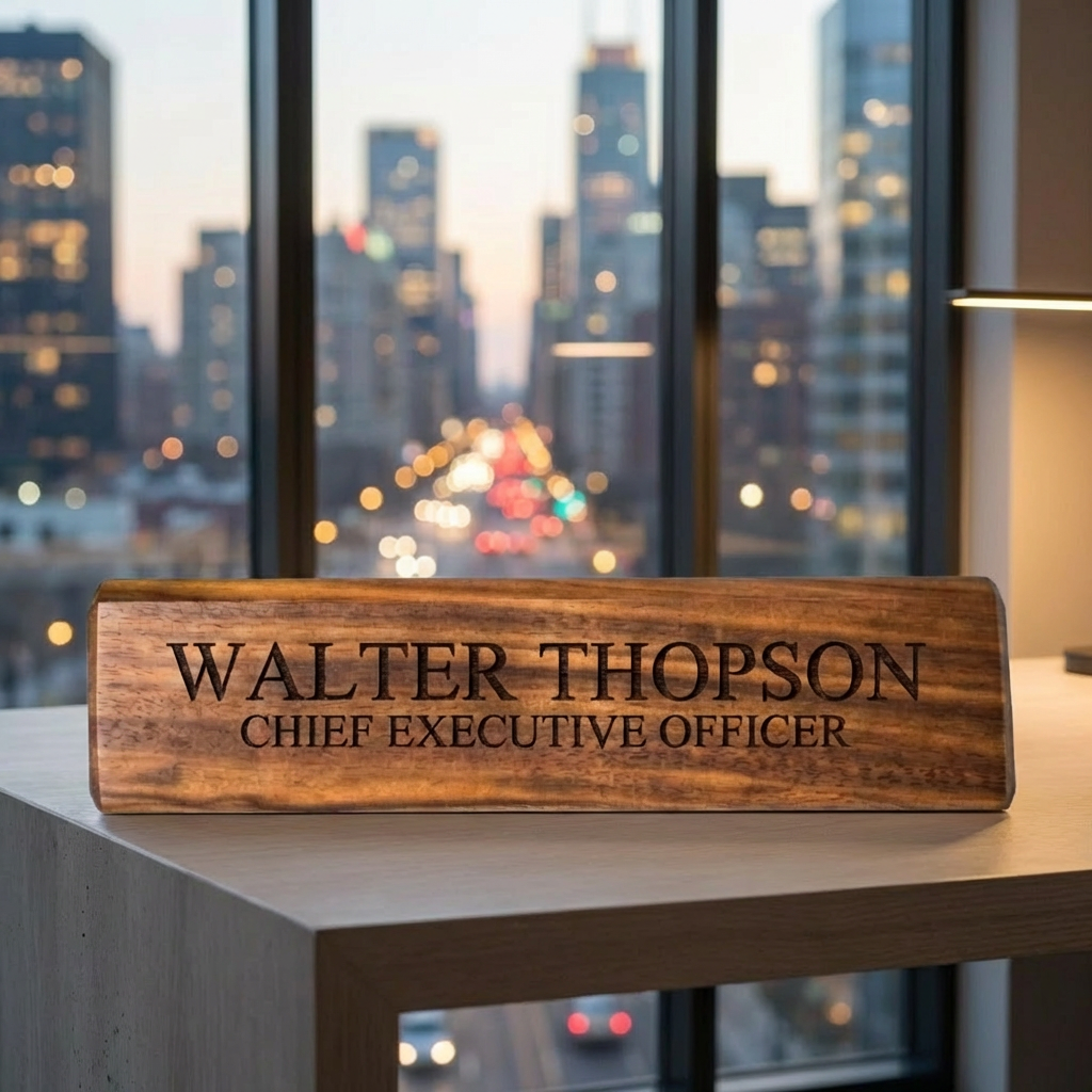 Personalized Walnut Desk Wedge - 2/20/2026