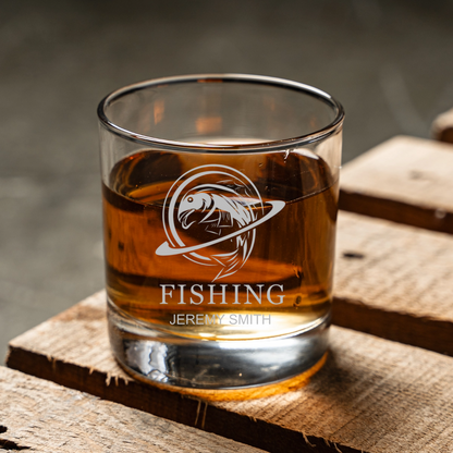 Customized Fishing Whiskey Glass