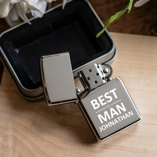 Customized Best Man Silver Lighter