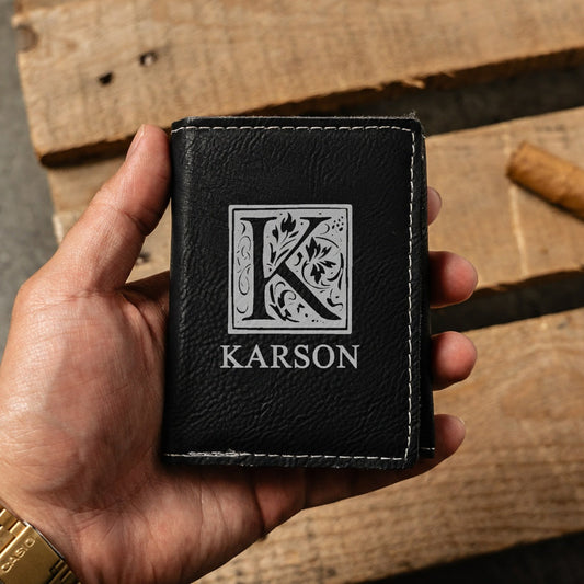 Customized Trifold Wallet - Black & Rustic