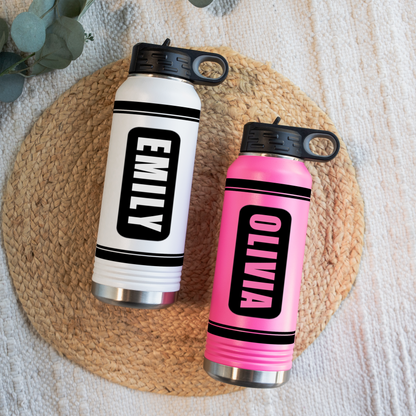 Customized Kids Color Crayon Water Bottle Tumblers