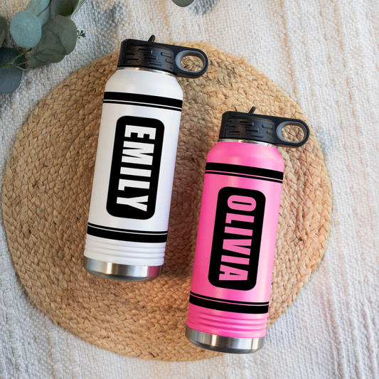 Customized Kids Color Crayon Water Bottle Tumblers