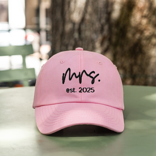 Custom Mr. & Mrs. Established Date Hats