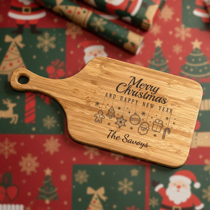 Customized Handled Serving Board Merry Christmas
