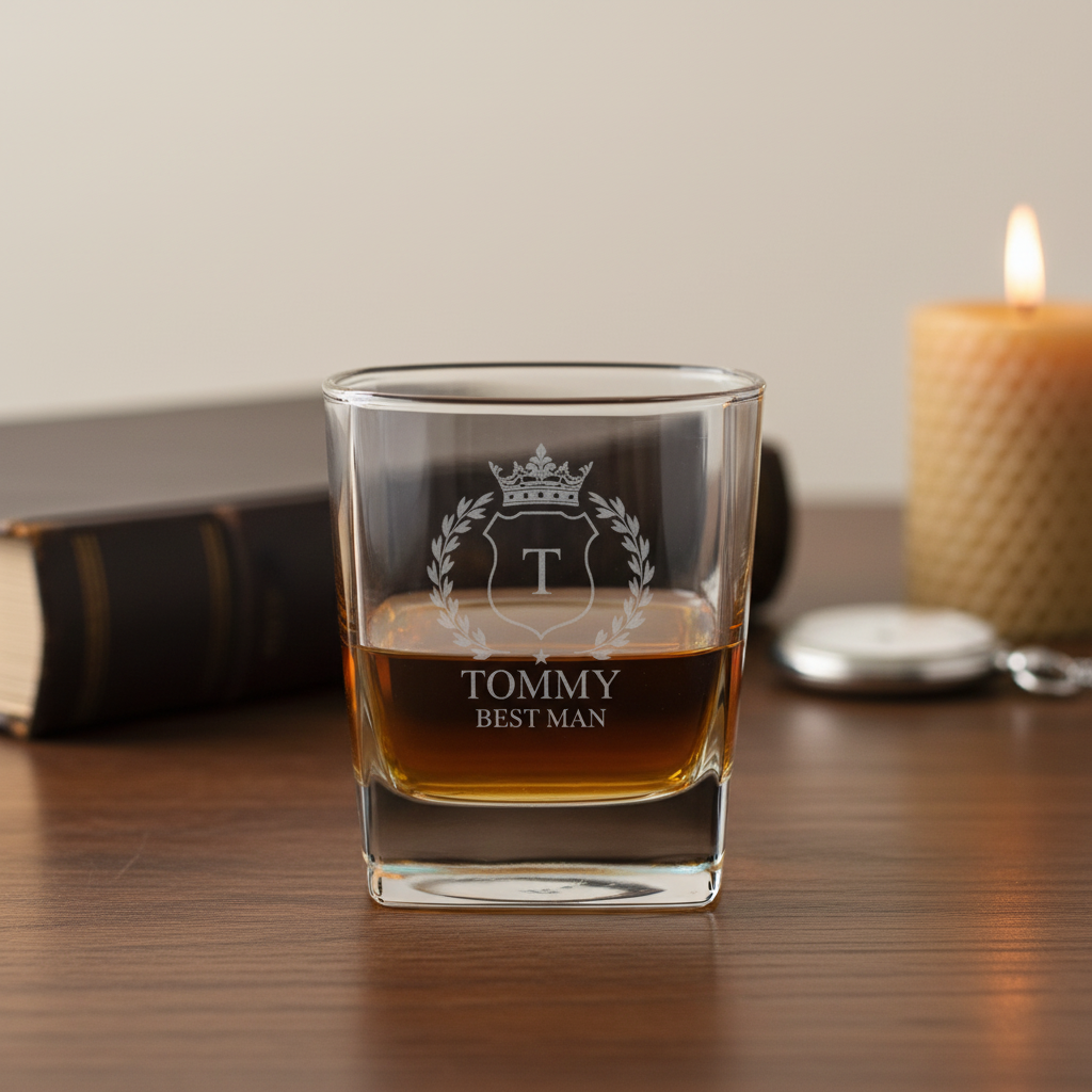 Customized Square Whiskey Glass Wedding Designs