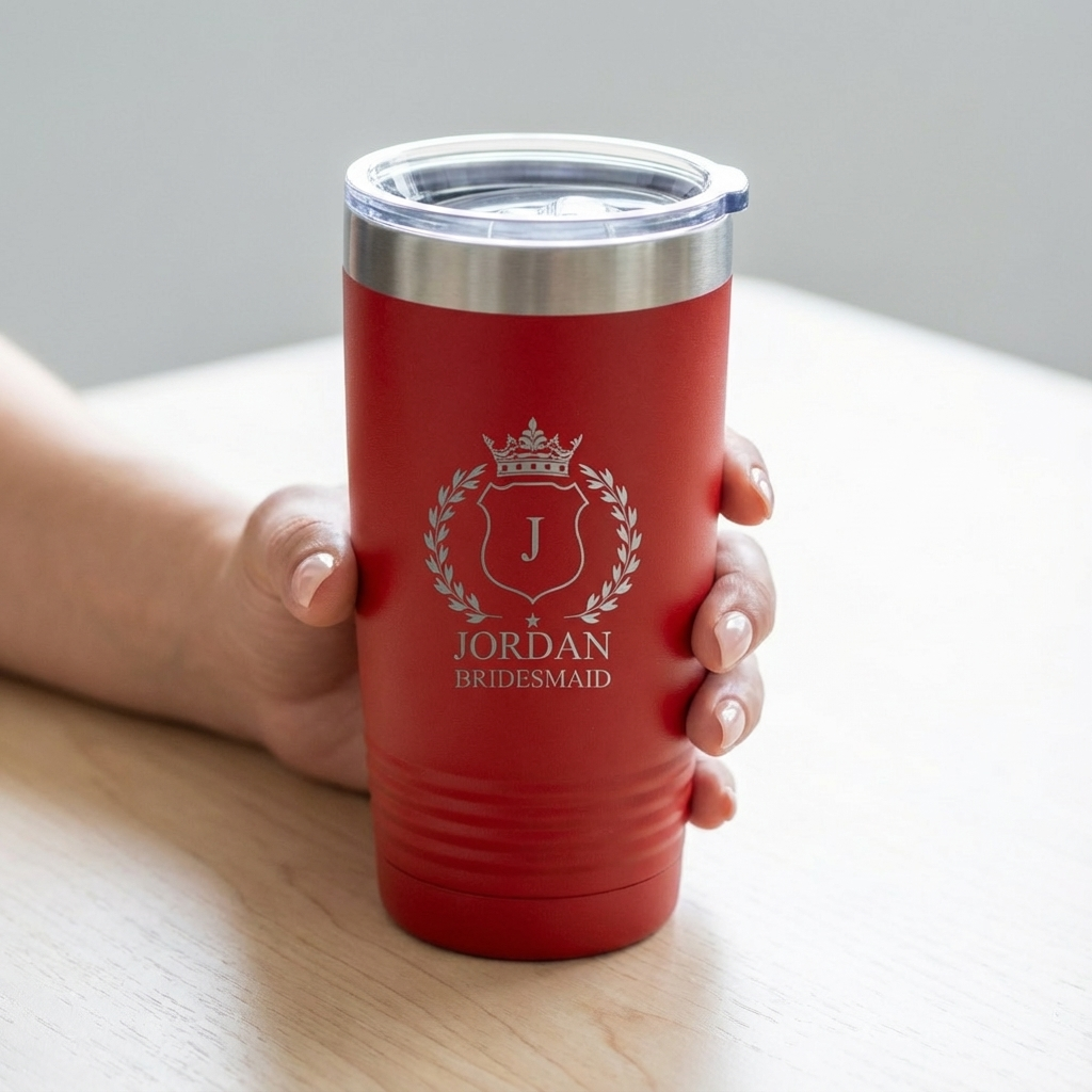 Customized 20oz Tumbler with Silver Lip - Groomsmen, Bridesmaids, Best Man