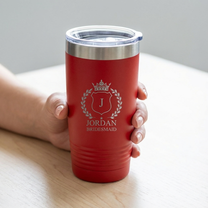 Customized 20oz Tumbler with Silver Lip - Groomsmen, Bridesmaids, Best Man