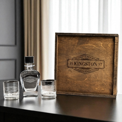 Tudor Decanter Set with Custom Gift Box - Signature Designs