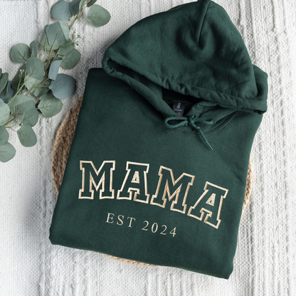Embroidered Mama Hoodie with Est. Year