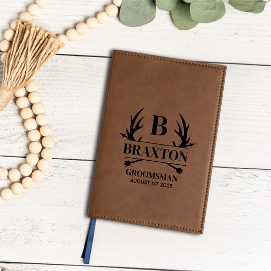 Customized Leather Journal with Name - Groomsmen, Bridesmaids, Best Man