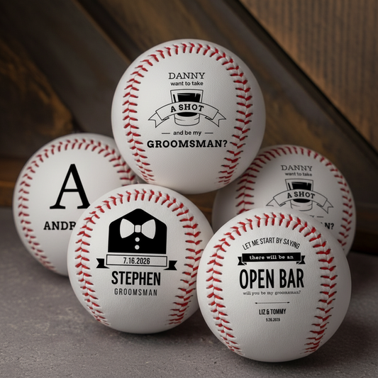Customized Groomsmen Proposal Baseballs