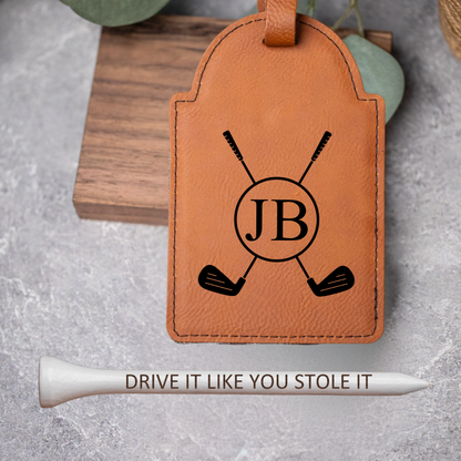 Customized Golf Bag Tag & Custom Engraved Tees