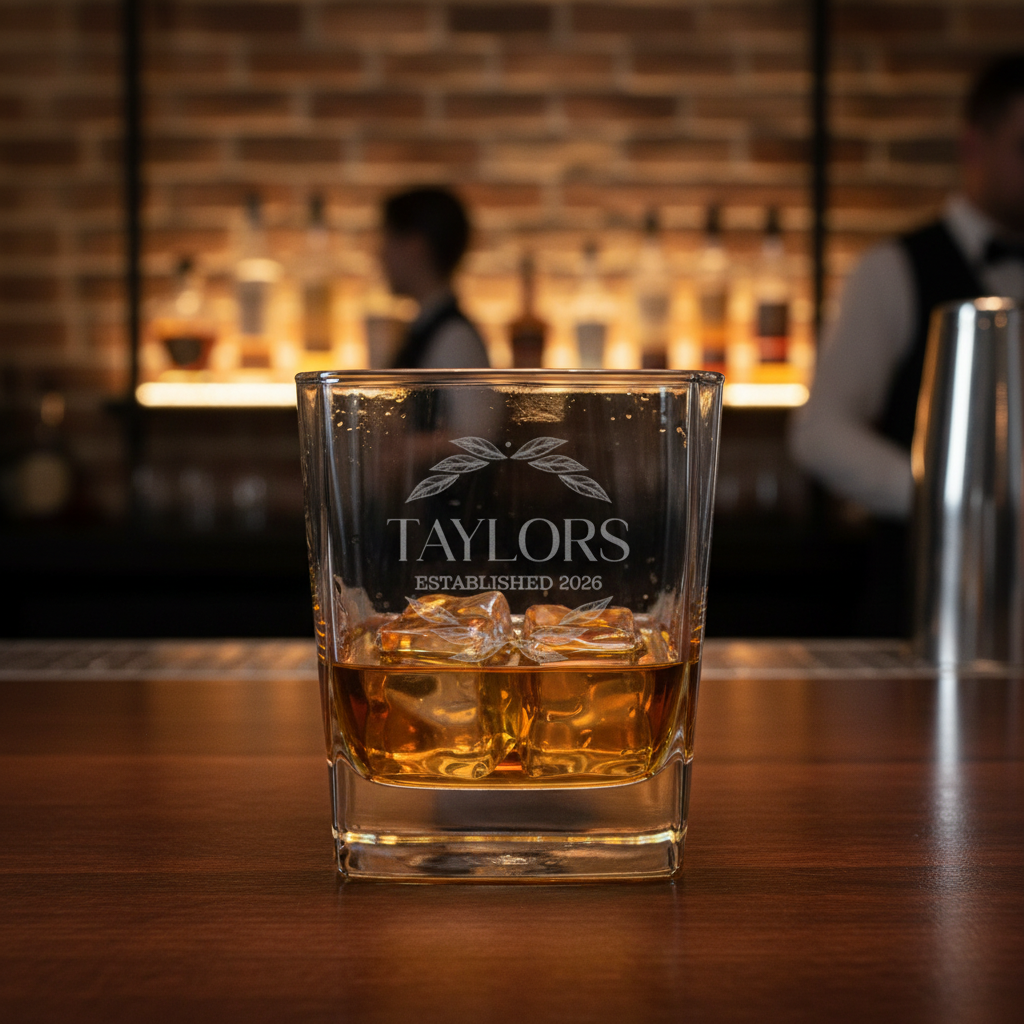 Customized Square Whiskey Glass - Signature Designs