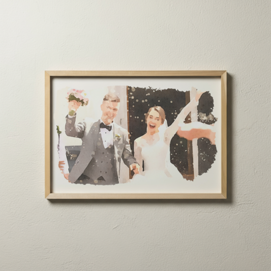 Watercolor Framed Custom Wedding & Engagement Photos