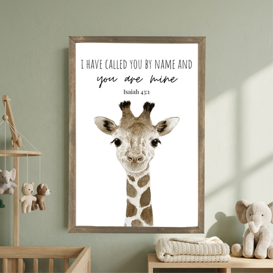 Custom Safari Bible Verse Nursery Kids Framed Signs