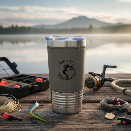 Fishing Designs Leather Wrapped Tumblers