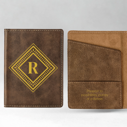 Customized Passport Cover - Black & Rustic Signature Designs