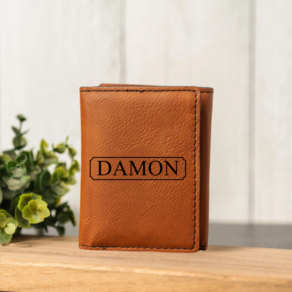 Customized Vegan Leather Trifold Wallet
