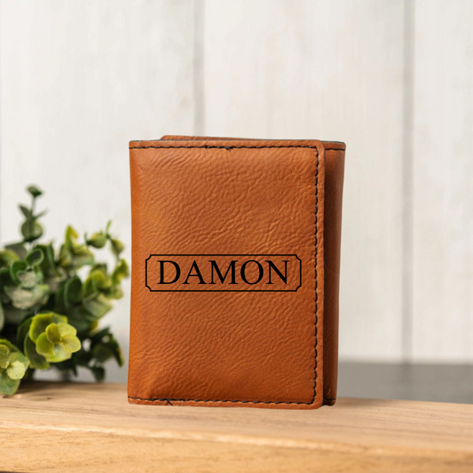Customized Vegan Leather Trifold Wallet
