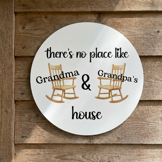 There's No Place Like Grandma & Grandpa's House Customized Wood Sign