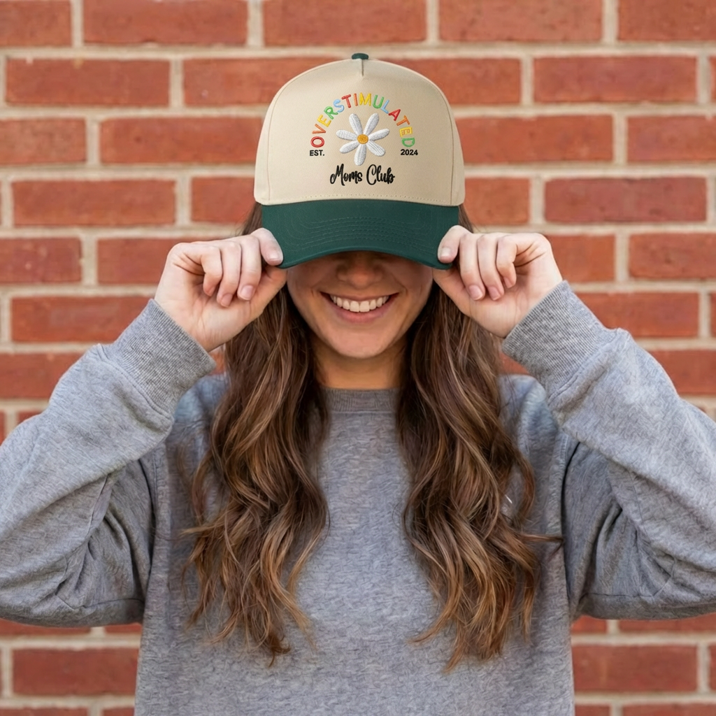 Overstimulated Mom Club Custom Canvas Trucker Hat
