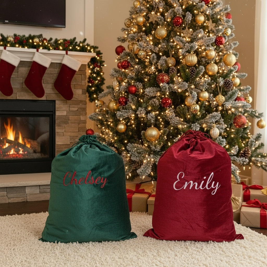 Custom Embroidered Santa Bags