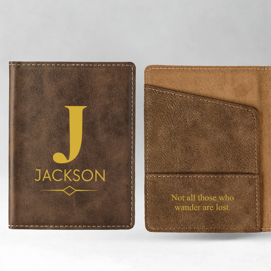 Customized Passport Cover - Black & Rustic