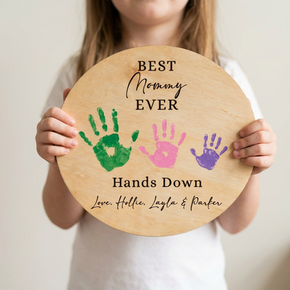 Customized Mother's Day Handprint Sign