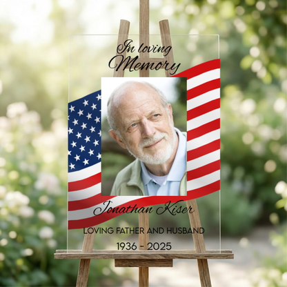 Customized Flag Acrylic Memorial Sign