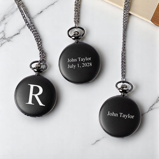 Customized Black Pocket Watch