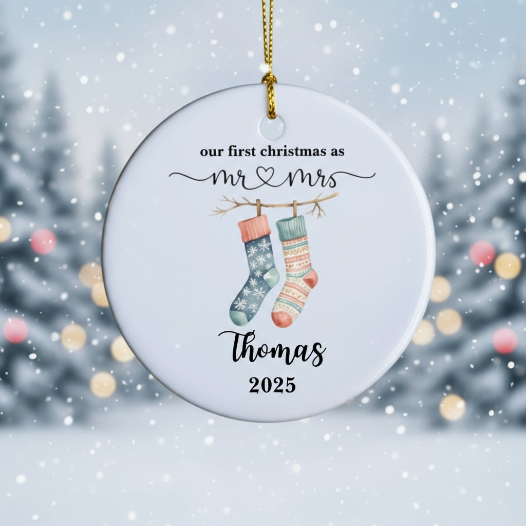 Customized Our First Christmas Stockings Ornament
