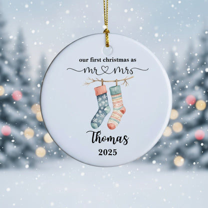 Customized Our First Christmas Stockings Ornament