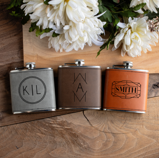 Customized Leather Wrapped Stainless Steel Flasks - Signature Designs