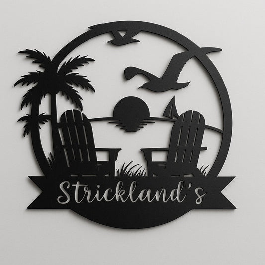 Customized Metal Sign Beach Design