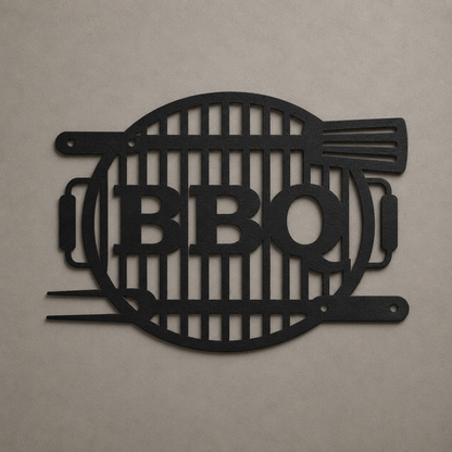 BBQ Grill Metal Sign
