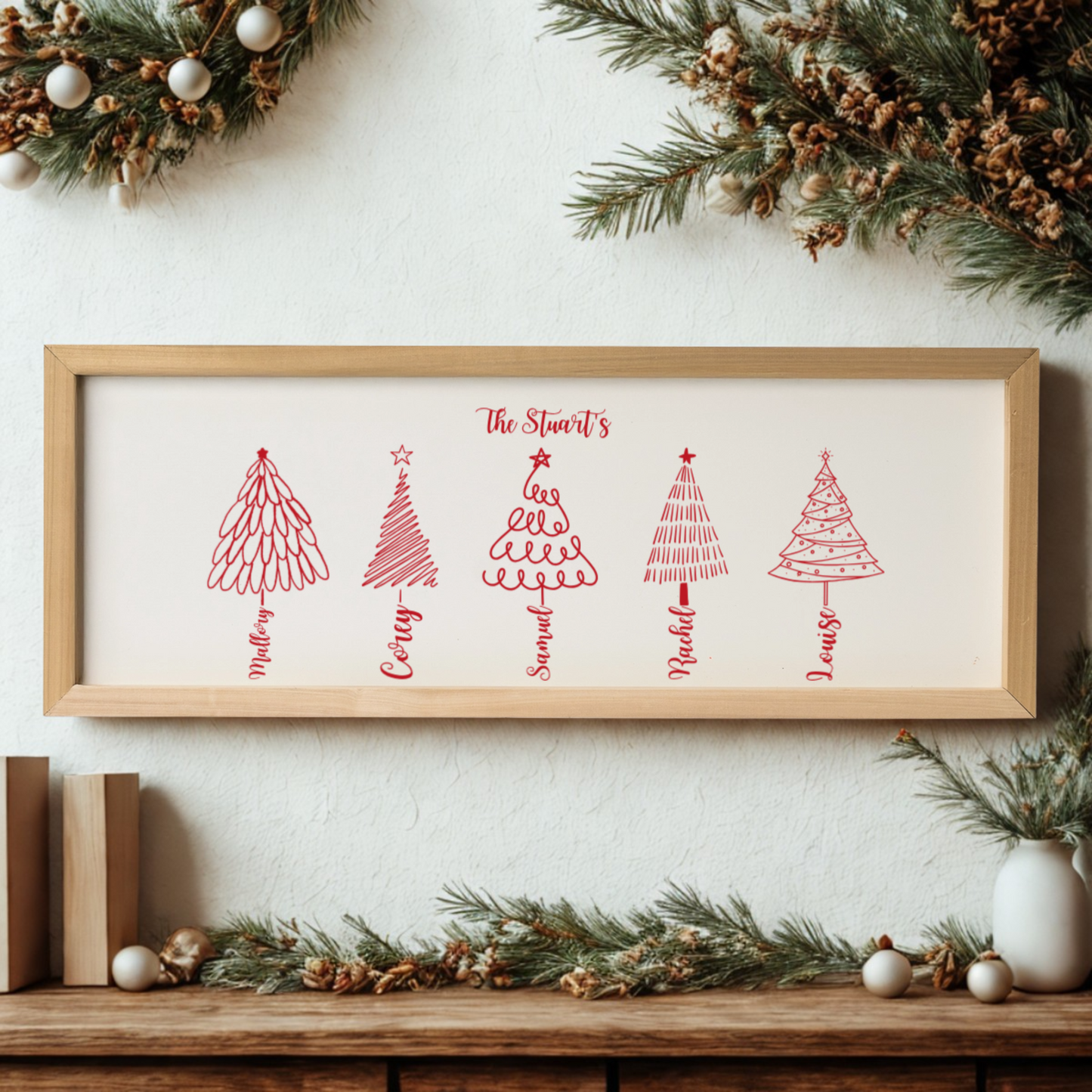 Customized Christmas Tree Family Sign