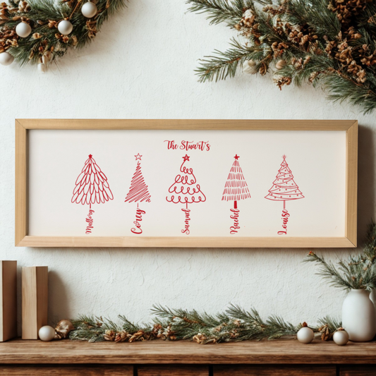 Customized Christmas Tree Family Sign