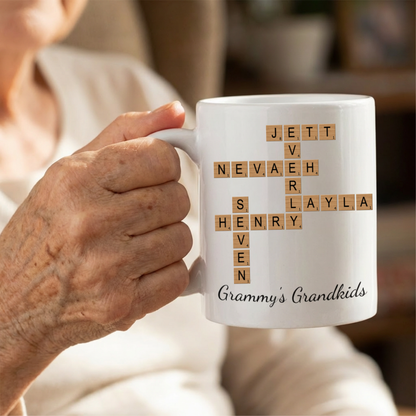 Grandparents Customizable Crossword Puzzle Mug